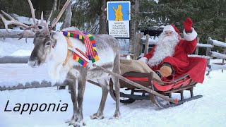 Babbo Natale e renne 🦌🎅 Messaggio e corsa delle renne di Santa Claus en Laponia Finlandia Rovaniemi [upl. by Tarsus525]