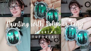 Painting with Polymer Clay  Polymer Clay Earring Tutorial [upl. by Affrica833]