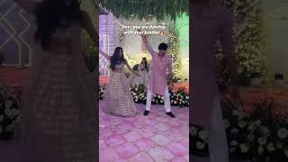 Iski uski dance reel by groom bro amp sis dance reelschallenge weddingdance choreography [upl. by Sueahccaz]