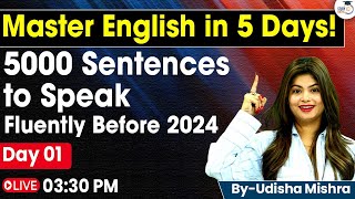 Master English in 5 Days 5000 Sentences to Speak Fluently Before 2024  Day 1  Skill By StudyIQ [upl. by Hepsoj]