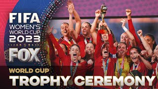 Spain hoists the trophy after winning the 2023 FIFA Womens World Cup final [upl. by Melantha457]