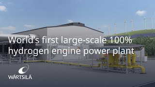 World’s first largescale 100 hydrogen engine power plant  Wärtsilä [upl. by Aicelf66]