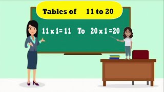 Tables of 11to201112 13 14 151617181920nurseryrhymes learningtablesmultiplicationtable [upl. by Retloc612]