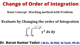 Change of order of Integration in Hindi  double integral  Multiple integral  part 13 Barun maths [upl. by Ailadi]