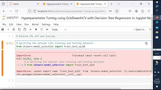 Hyperparameter Tuning using GridSearchCV with Decision Tree Regression in Jupyter Notebook [upl. by Derfla533]