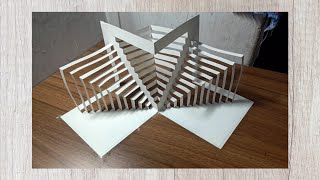 paper popup card  kirigami art  paper structure [upl. by Hewett]