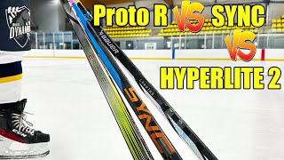 Bauer Proto R vs Nexus Sync vs Vapor Hyperlite 2 hockey sticks review  Which stick is better [upl. by Siulegroj]