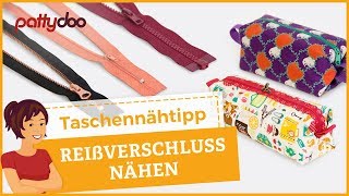 Taschen nähen 1 EndlosReißverschluss einfädeln und einnähen [upl. by Adine]