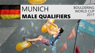 Munich Bouldering World Cup 2017  Male Qualifiers [upl. by Raines584]