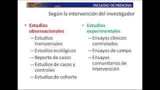 Diseños de estudio segun intervencion del investigador [upl. by Hnirt]