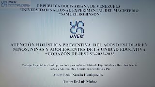 ATENCIÓN HOLÍSTICA PREVENTIVA DEL ACOSO ESCOLAR [upl. by Koffler]