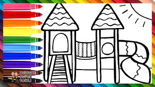 Disegnare e Colorare un Parco Giochi 🛝🌈 Disegni per Bambini [upl. by Rotman]