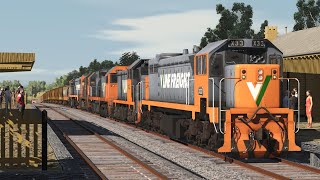 Up DonnyBrook service passing through Heathcote and down Shepperton good in Trainz 22 [upl. by Vinaya]