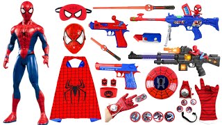 Spiderman Toys Collection Unboxing ReviewCloak，Mask，gloves，pistol，Shield，Laser sword [upl. by Eleon]