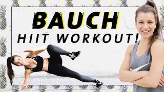 Bauch HIIT Workout für Zuhause  Fett verbrennen amp Core stärken in 15 Minuten [upl. by Ymmaj]