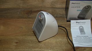 Pro Breeze 500W Mini Ceramic Fan Heater [upl. by Eanert390]