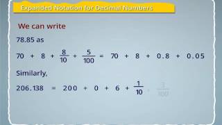 Expanded form of Decimal Numbers [upl. by Yemane]