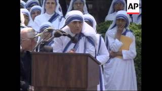 USA WASHINGTON MOTHER TERESA SPEAKS OUT AGAINST ABORTION [upl. by Heger]