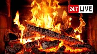 🔥 Cozy Fireplace 4K LIVE 247 Fireplace with Crackling Fire Sounds Christmas Fireplace 2024 [upl. by Bolen]