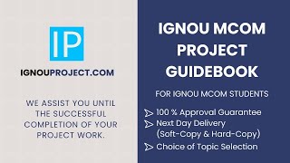 IGNOU MCOM Project Guidebook [upl. by Paddy]