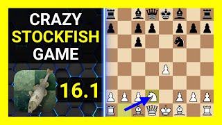 Crazy Stockfish 161 Chess Game Scotch Game Tartakower Variation [upl. by Rheba]