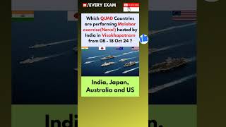 🔥💥 QUAD Countries Malabar exercise Naval in Visakhapatnam from 08  18 Oct 24 💥🔥 everyexam [upl. by Wehttan]