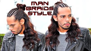 MAN BRAIDS Hair Trend 2018 Hairstyle For Men With Long Hair Tutorial [upl. by Heman]