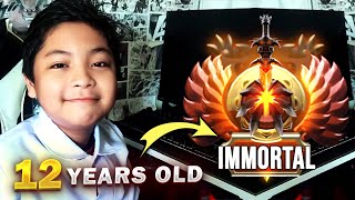 12 YEARS OLD KID GOT IMMORTAL RANK  NEW WORLD RECORD DOTA 2 [upl. by Moria]