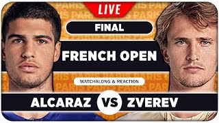 ALCARAZ vs ZVEREV • French Open 2024 Final • LIVE Tennis Watchalong Stream [upl. by Aleciram111]