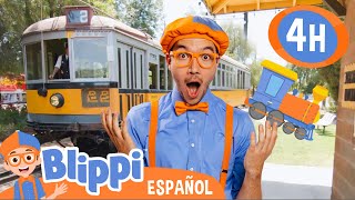 ¡Viaja en tren con Blippi  Blippi Español  Videos educativos para niños  Aprende y Juega [upl. by Aelahc]