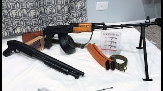 Unboxing CYMA CM052 RPK amp AGM M500 Shotgun Tons of Accessories [upl. by Gladdie]