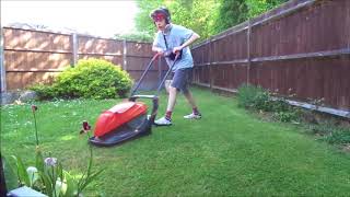 Mowing Grass with Flymo Easi Glide 300  JBS Lawn Care [upl. by Nemrak]