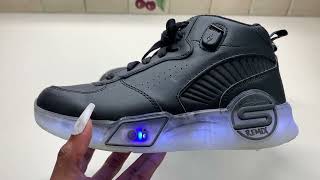 Skechers Boys Sport Lighted S Lights Remix 400620L Review [upl. by Ainomar]