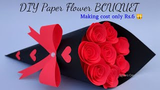 🤱 Gift IdeasDIY Paper Flower BOUQUET Birthday gift ideasFlower Bouquet making [upl. by Eugenides]