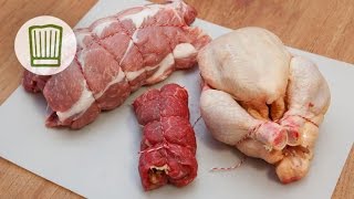 Braten Geflügel und Rouladen richtig binden chefkoch [upl. by Dragde]