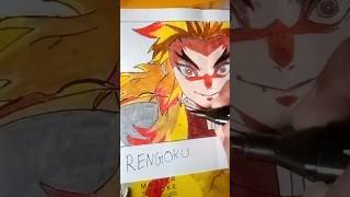 Drawing Letter R Rengoku demonslayer rengoku shorts [upl. by Ablasor77]