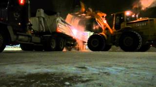 Deere 744H Loading Snow [upl. by Harleigh]