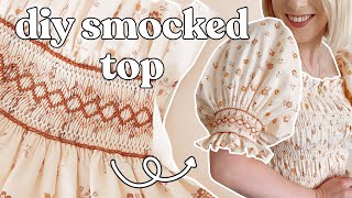 DIY Smocked Top Made from 3 Rectangles of Fabric Ultimate SLOW FASHION [upl. by Raffarty]