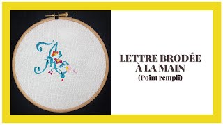 Comment broder à la main des lettres avec un point rempli Débutants en broderie [upl. by Nancee344]