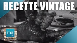 Recette  Cochon de lait farci accompagné de subrics et de brochettes  Archive INA [upl. by Lorraine108]