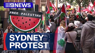 AFP closing in on protestors who displayed banned Hezbollah flags  9 News Australia [upl. by Nap]