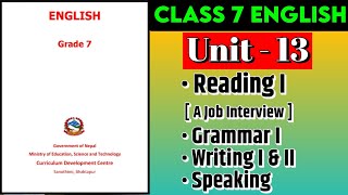 Class 7 English  Unit 13  Reading I  Grammar I  Writing I  All Exercises  Mukesh Raut [upl. by Preston]