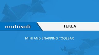 Tekla Mini and Snapping Toolbar Training Video  Multisoft Virtual Academy [upl. by Obed]