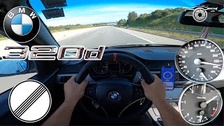 BMW E90 320d STAGE 1 233HP Top Speed and Acceleration on German Autobahn POV 🚗 [upl. by Eicarg]