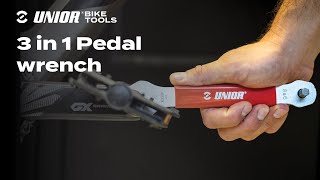 3 in 1 Pedal wrench  Product Overview  Unior Bike Tools [upl. by Harikahs739]