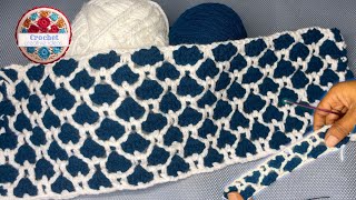 Easy TwoColor Crochet Pattern Beautiful Blue and White Design  for Beginners  CCI [upl. by Ruby708]