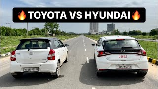 ETIOS LIVA VS HYUNDAI I20 DRAG RACE 🔥 [upl. by Ylremik939]