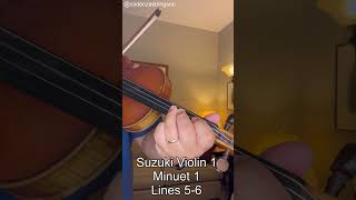 Minuet 1 Lines 56  Suzuki Violin 1 [upl. by Torras837]