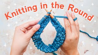 HOW TO KNIT IN THE ROUND for Beginners StepbyStep [upl. by Adnicul]