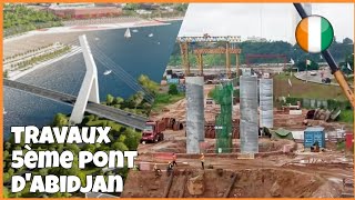 LES TRAVAUX DE CONSTRUCTION DU 5ÈME PONT DABIDJAN  COCODY AVANCENT PROGRESSIVEMENT [upl. by Artkele]